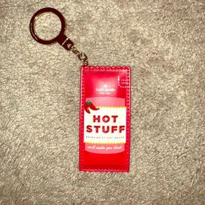New Kate spade hot stuff real leather keychain